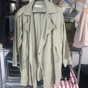 Olive green trench coat